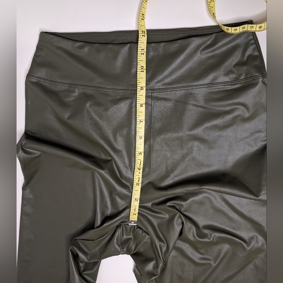 OFFLINE by Aerie Womens Large Real Luxe Faux Leather Legging Dark Green Hi-Rise - Picture 7 of 9